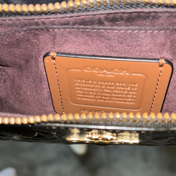 Coach Black Embossed Signature Leather Crossbody - Picture 2 of 11